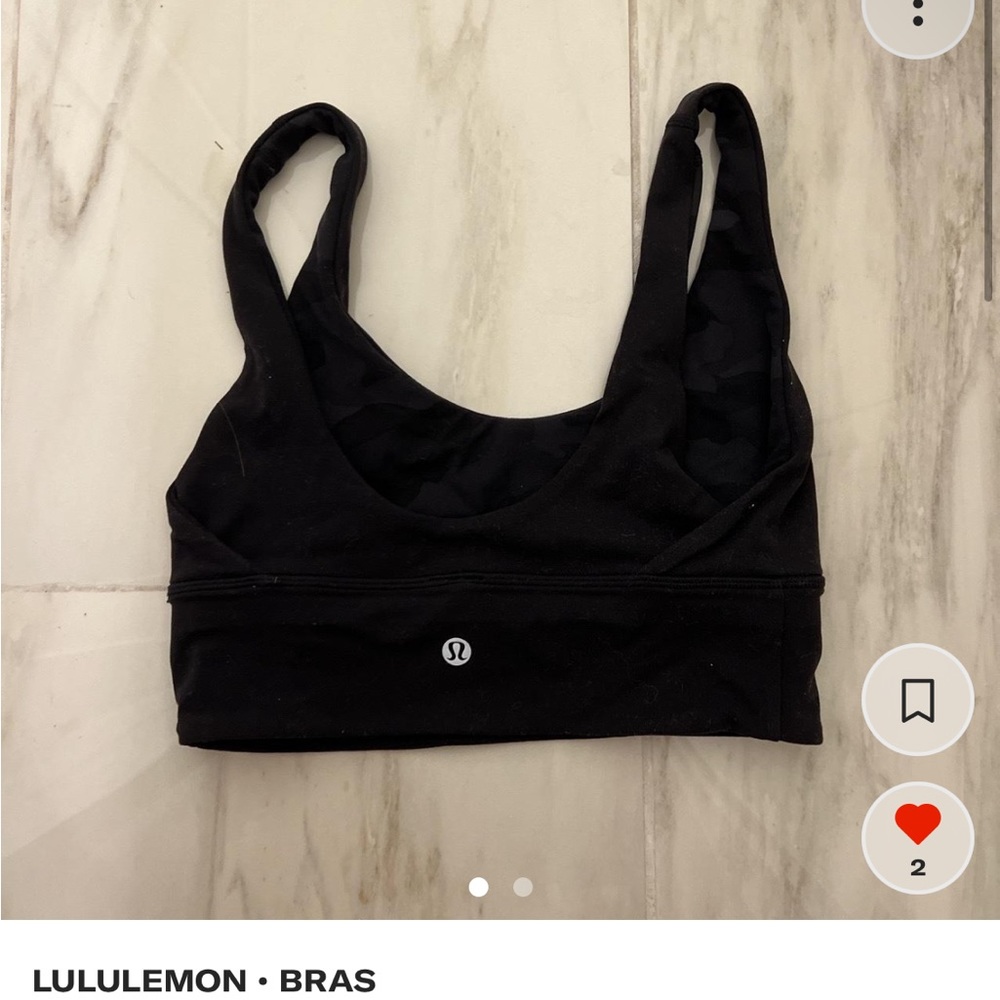 lululemon black and camo reversible sports bra
